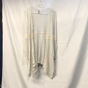 Women's Cream Open-Front Sweater